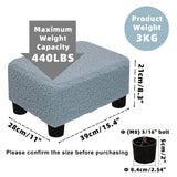 CAROLMADE Small Foot Stool Ottoman Footstool with Legs Under Desk Footrest for Living Room Bedroom and Office, Soft Ivory White