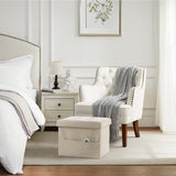 Bsketa Storage Ottoman, Folding Foot Stool with Thicker Foam Padded Seat Small Leather Storage Ottoman Bench Foot Rest for Living Room Foldable Coffee Table 17x13x13in,Black