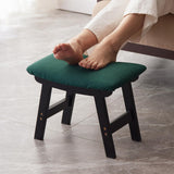 Foot Stool,Ottoman,Bamboo Small Sofa Foot Rest Under Desk,Extra Seating for Living Room, Bedroom and Kitchen(Brown Stool Legs - Beige Surface)