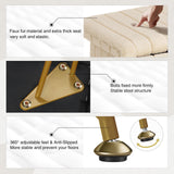 Greenstell Vanity Stool Chair Faux Fur with Storage, 15.7"L x 11.8"W x 19.4"H Soft Ottoman 4 Metal Legs with Anti-Slip Feet, Furry Padded Seat, Modern Multifunctional Chairs for Makeup, Bedroom Pink