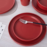 Stone Lain Celina Stoneware 32 Piece Dinnerware Set, Plates and Bowls, Black Matte Dish Collection, Service for 8 – Contemporary Minimalist Style, Microwave & Dishwasher Safe