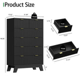 Fluted Dresser for Bedroom with 9 Drawers, 57" Wide Modern Chest of Drawers with Metal Handle, Wooden Dresser TV Stand, Wood Closet Clothes Storage Organizer for Living Room, Hallway, Natural Oak