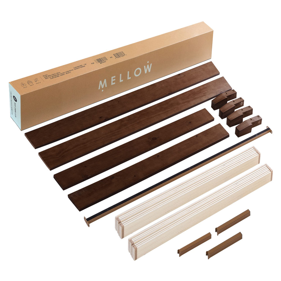 Mellow Naturalista Classic 12-Inch Solid Wood Platform Bed | Wooden Slats, No Box Spring Needed, Easy Assembly | Full, Espresso