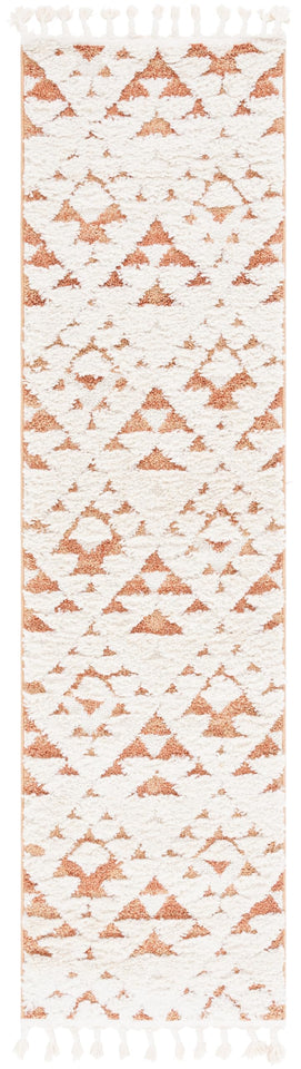 SAFAVIEH Area Rug 8x10 - Moroccan Tassel Shag Collection - Large - Ivory & Brown, Boho Design, Non-Shedding & Easy Cleaning, Plush Pile, Ideal for Living Room, Bedroom, Dining Space (MTS688A)
