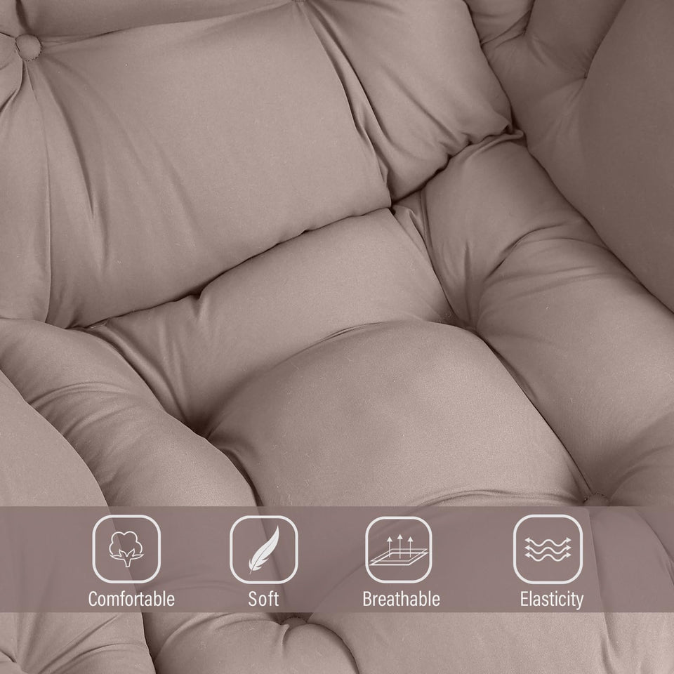 Welnow Lazy Chair with Ottoman, Modern Lounge Accent Chair with Armrests and a Side Pocket, Leisure Sofa Armchair, Reading Armchair with Footrest for Small Space, Dark Grey