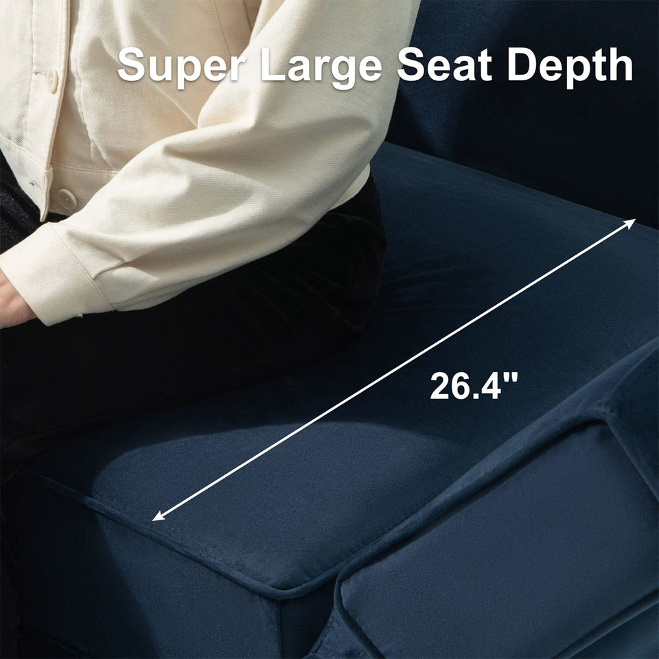 Belffin Modular Sectional Sofa with Ottomans Velvet Reversible Sleeper Chaise Bed Storage Seat Black