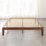 Mellow Naturalista Classic 12-Inch Solid Wood Platform Bed | Wooden Slats, No Box Spring Needed, Easy Assembly | Full, Espresso