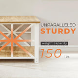 GreenForest Coffee Table for Living Room with Round Corners Farmhouse Style Center Table with Storage Shelf 39 Inch Space Saving Easy Assembly Gray Wash