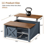 SEDETA 31.5" Lift Top Coffee Table with Storage, Square Coffee Tables for Living Room, Farmhouse Coffee Table with Large Hidden Storage Compartment and Adjustable Shelves, Black