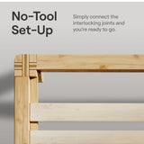 Nectar Bamboo Platform Bed Frame - Queen - Natural - Floating Center Support Legs - 12” Height - Easy Tool Free Set Up - Contemporary and Durable - Sturdy Wooden Support Slats - Holds Up To 800 Pounds