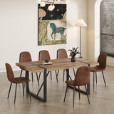 MUUOKY Dining Table Set for 4, Modern 55'' Wood Dinette Table Set for 4 with Fabric Dining Chairs,Table and Chairs Set of 4,Ideal for Kitchen Dining Room