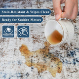 12x15 Area Rug for Living Room – Large Modern Neutral Abstract Thin Washable Carpet, Soft Low Pile Non-Slip Stain-Resistant for Bedroom Dining Room Home Office (Beige Grey)