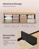 SONGMICS MAZIE Collection - 43 Inches Folding Storage Ottoman Bench, Ottoman Foot Rest, End of Bed Bench, Storage Chest, Load 660 lb, for Living Room, Bedroom, Entryway, Dark Gray ULSF77K