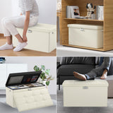 DocSafe Storage Ottoman with Lock,Fireproof Folding Ottoman Foot Rest Stool Storage Chest with Storage Safe for Important Documents,Waterproof 17 Inches Short Ottoman Foot Stool with Handles,Black