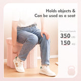 B FSOBEIIALEO Storage Ottoman Cube, Flowers Shaped Ottomans with Storage Foot Stool Footrest for Lving Room, Boucle Ottoman Seat for Dorm Room,Faux Teddy Fur, Cream White 12.6"x12.6"x12.6"