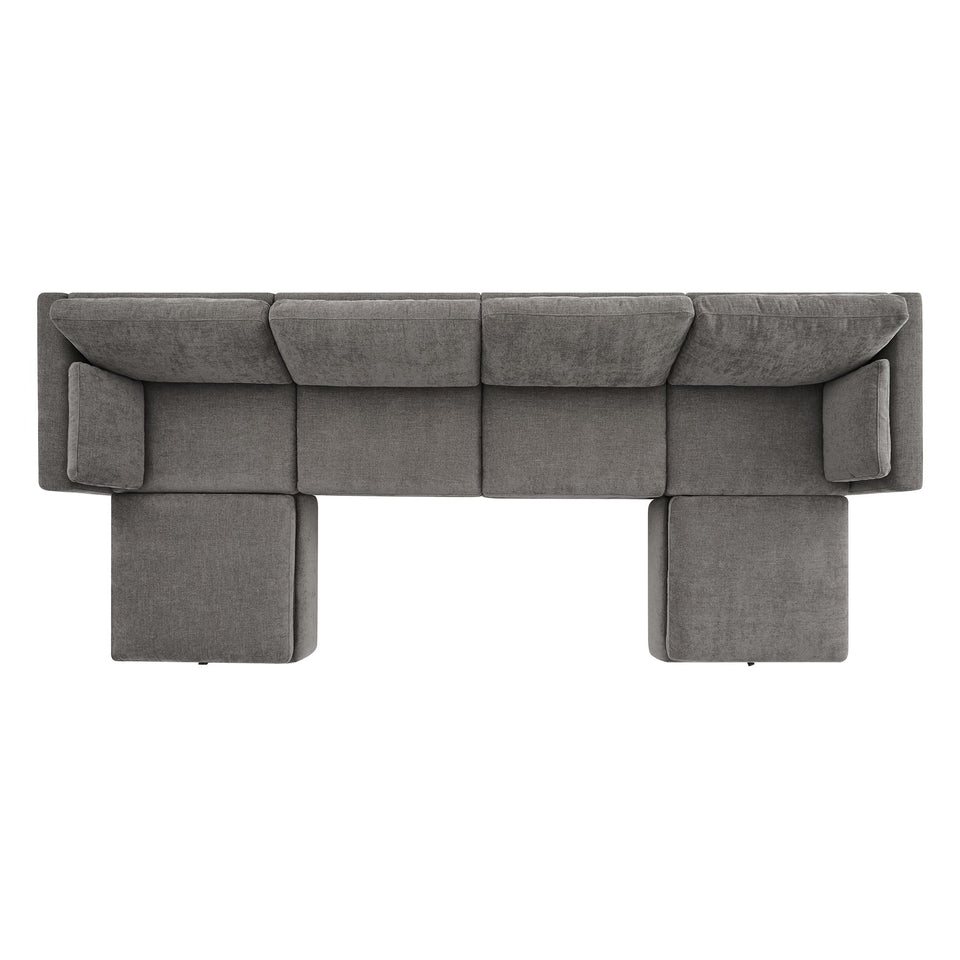 CHITA Oversized Modular Sectional Sofa, FSC Certified L Shaped Sectional Couches for Living Room, 112 inch Width,4 Seat Modular Sofa with Storage Ottoman, Linen