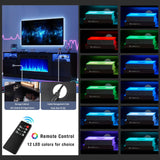 OneBlis 80" Fireplace TV Stand, LED Light Entertainment Center for TVs Up to 90", High-Gloss Door, Modern TV Console for Living Room with Storage Cabinet, Black+Black