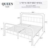 Allewie King Size Metal Platform Bed Frame with Victorian Style Wrought Iron-Art Headboard/Footboard, No Box Spring Required, Black