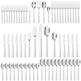 KINGSTONE Silverware Set, 60-Piece Forged Flatware Set Cutlery Set Premium Stainless Steel, Service for 12, for Kitchen, Home, Wedding, Party, Mirror Polished and Dishwasher Safe