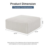 Sectional Cloud Boneless Sofa Couches for Living Room-113'' Beige 3 Seater U-Shaped Modern Lounge Couch-No Assembly Modular Corduroy Convertible Sponge Sleeper Sofas with Chaise for Home House