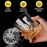 Triplorare Whiskey Glasses Set of 6, 11 OZ Old-Fashioned, Rum & Scotch Glasses