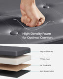 SONGMICS MAZIE Collection - 43 Inches Folding Storage Ottoman Bench, Ottoman with Storage, Foot Rest Stool, Load 660 lb, for Living Room, Synthetic Leather, Black ULSF701