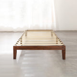 Mellow Naturalista Classic 12-Inch Solid Wood Platform Bed | Wooden Slats, No Box Spring Needed, Easy Assembly | Full, Espresso
