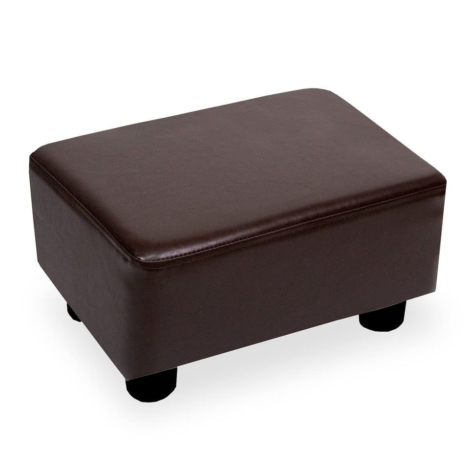 CAROLMADE Small Foot Stool Ottoman Footstool with Legs Under Desk Footrest for Living Room Bedroom and Office, Soft Ivory White