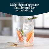 Libbey Ascent Tumbler and Rocks Drinking Glasses Set of 16, Glass Drinking Glasses with Curvature, Versatile Glassware Set for Parties and More