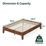 ZINUS Vivek Deluxe Wood Platform Bed Frame with Headboard, Wood Slat Support, No Box Spring Needed, Easy Assembly, Queen