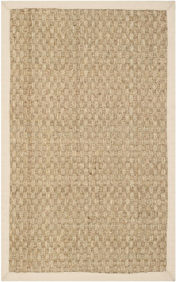 SAFAVIEH Area Rug 8x10 - Natural Fiber Collection - Large - Natural & Beige, Seagrass, Basketweave Pattern (NF114A)