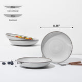 Pokini 24 Piece Dinnerware Sets for 8, Modern Stoneware Plates and Bowls Setst, Perfect for Family Gatherings & Holiday Celebrations, Easy Cleaning Dishes Set, Stack Compactly Dishware, Brown Green