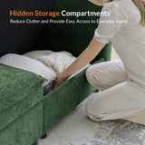 HULALA HOME 127'' Modular Sectional Sofa, Oversized U Shaped Couch with Storage Ottoman, Comfy Chenille Sofa with Deep Seat, 6 Seat Convertible Couches for Living Room, Beige