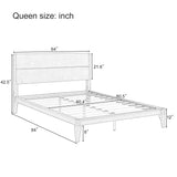 Merax Queen Size Bamboo Platform Bed, Mid-Century Modern Bed Frame with Tall Headboard, Solid Sustainable Bedframe Queen-size, Wood Slat Support, No Box Spring Needed, Easy Assembly, Noise Free, Brown