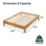 ZINUS Vivek Deluxe Wood Platform Bed Frame with Headboard, Wood Slat Support, No Box Spring Needed, Easy Assembly, Queen