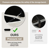 Busaurus Storage Ottoman Bench 49.2 Inch Upholstered Fabric Storage Bench for Bedroom End of Bed Aesthetic Large Oval Ottoman for Living Room Entryway (Ivory)