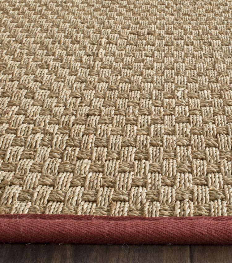 SAFAVIEH Area Rug 8x10 - Natural Fiber Collection - Large - Natural & Beige, Seagrass, Basketweave Pattern (NF114A)