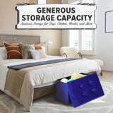 LINMAGCO Ottoman Storage Ottoman with Storage Small Foot Rest Stool Under Desk Stool Short Folding Footrest Linen Cloth Dark Gray 16X12X12IN