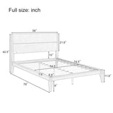 Merax Queen Size Bamboo Platform Bed, Mid-Century Modern Bed Frame with Tall Headboard, Solid Sustainable Bedframe Queen-size, Wood Slat Support, No Box Spring Needed, Easy Assembly, Noise Free, Brown