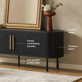 mopio Ensley TV Stand, Mid Century Modern for 55/60/65 inch TV, Farmhouse TV Stand, Entertainment Center with Storage, TV and Media Console for Living Room (Walnut, 59" Tall)