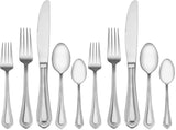 Mikasa Regent Bead 65-Piece Flatware Set for 12, 18/10 Stainless Steel Silverware with Full Service and Serving Utensils, Classic Beaded Edge Design