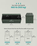 SONGMICS MAZIE Collection - 43 Inches Folding Storage Ottoman Bench, Ottoman with Storage, Foot Rest Stool, Load 660 lb, for Living Room, Synthetic Leather, Black ULSF701