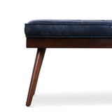 POLY & BARK Napa 72" Apartment Sofa – Italian-Tanned Full-Grain Pure-Aniline or Semi-Aniline Leather, Feather-Down Cushioning, Kiln-Dried Solid Wood Frame, Walnut Legs - Cognac Tan