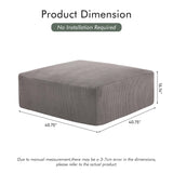 Boneless Sectional Cloud Couch Sofa for Living Room, 112" U-Shaped Modular Modern Lounge Sleeper Black Couches with Chaise, No Assemble, Cordury Compression Upholstered Sofas