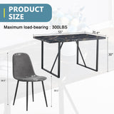 MUUOKY Dining Table Set for 4, Modern 55'' Wood Dinette Table Set for 4 with Fabric Dining Chairs,Table and Chairs Set of 4,Ideal for Kitchen Dining Room