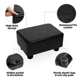 CAROLMADE Small Foot Stool Ottoman Footstool with Legs Under Desk Footrest for Living Room Bedroom and Office, Soft Ivory White