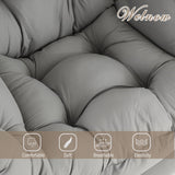 Welnow Lazy Chair with Ottoman, Modern Lounge Accent Chair with Armrests and a Side Pocket, Leisure Sofa Armchair, Reading Armchair with Footrest for Small Space, Dark Grey