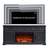 JXQTLINGMU Farmhouse Fireplace TV Stand for Up to 80 Inch TV, Entertainment Center with 30" Electric Fireplace for 65 75 Inch TV, 70" TV Stand with Storage Cabinet Drawer for Living Room (Off White)