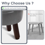 oakvivo 13in Small Foot Stool Ottoman, Round Faux Leather Foot Rest for Couch, Under Desk Pouf Footstool Footrest with Non-Skid Rubber Legs for Ling Room, Bedroom, 13''L x 13''W x 10.2''H, Green