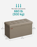 SONGMICS MAZIE Collection - 30 Inches Storage Ottoman Bench with Flipping Lid, Storage Chest Footstool, Load 660 lb, for Entryway, Living Room, Bedroom, Synthetic Leather, Black ULSF45BK